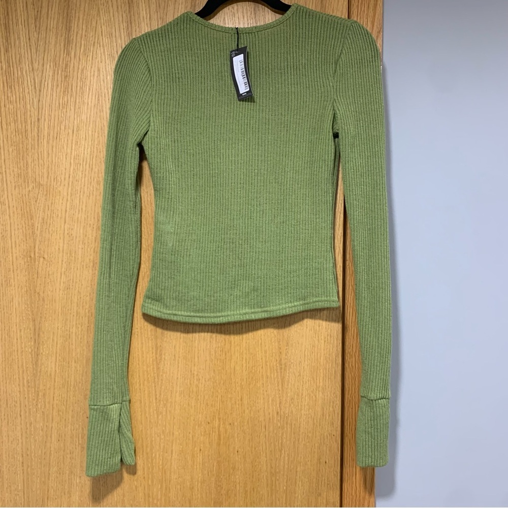 Pretty Little Thing Long Sleeve Green Sweater - Size 4 - Picture 2 of 6